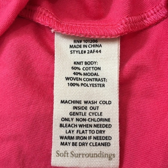 Soft Surroundings Amalfi Lipstick Pink Sleeveless V-neck Pullover Midi Dress - Picture 10 of 16